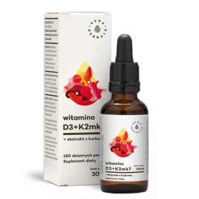  Supliment Alimentar cu Vitamina D3, K2 și Extract de Turmeric - Aura Herbals® 900 Picături