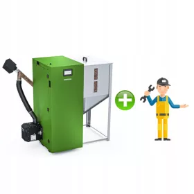    Cazan pe peleți Kostrzewa Twin Bio NE 16 kW + lista UTI + GRATUIT + 0% RETE