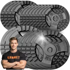   Set greutati fonta 60 kg, placa, ghidon, sala de sport KAWMET 28,5 mm