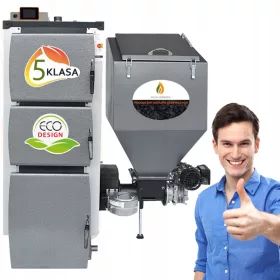    Cuptor cu dublă funcție Pleszewskie Kotły cu rezervor de oțel pentru cărbune eco-mazăre, 19 kW