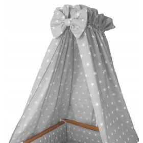  Baldachin pat Czarkaz, gri cu stele, 200 x 160 cm