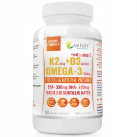   Supliment Vitamina K2 50mcg + D3 2000IU + Omega-3 1000mg de la Progress Labs