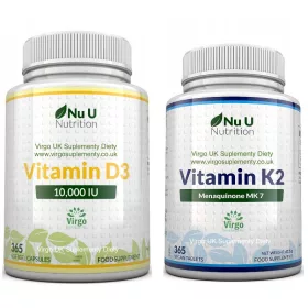   Suplimente Vitamina D3 10000 IU și K2 MK7 200 mcg, Rezervă pentru un An, 730 Bucăți