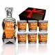 Carafă de whisky Edwanex cu 6 pahare și gravură, 0,75 l