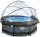 Piscina rotunda de gradina 244x76 cm cu pompa de filtru si adapost gri