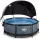 Piscina rotunda de gradina 244x76 cm cu pompa de filtru si copertina gri