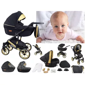    Cărucior Babe Boss Uczio 4 în 1 Negru, verde, argintiu, grafit,