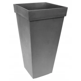    Ghiveci de flori Multyhome 26 cm x 26 x 50 cm nuante de cauciuc reciclat de gri si argintiu
