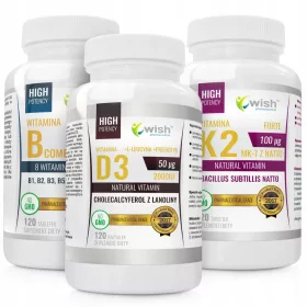   Complex de Vitamine B, K2 MK-7 (100mcg) și D3 (2000IU) - Producție Poloneză