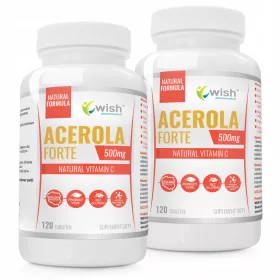   Acerola Forte 500mg - Naturalna Witamina C, 240 Tablete - Produs Vegan