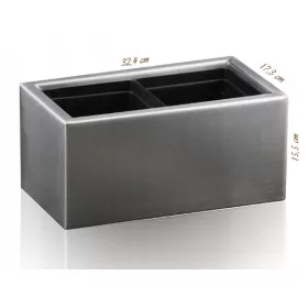   Ghiveci Enigma-Art 32,4 cm x 17,3 x 15,5 cm din oțel inoxidabil nuanțe de gri și argintiu