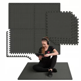  Covoraș de exerciții Hop-Sport 120 cm x 120 cm negru