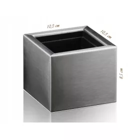    Ghiveci de flori Enigma-Art 10,3 cm x 10,3 x 8,5 cm din oțel inoxidabil nuanțe de gri și argintiu