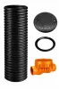 Cămin de canalizare debit 315/160 mm cu conductă de contor Pipelife și capac din PP