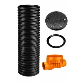   Cămin de canalizare debit 315/160 mm cu conductă de contor Pipelife și capac din PP