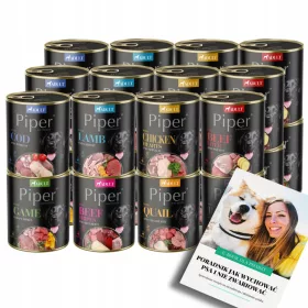    DOLINA NOTECI PIPER Hrana umeda pentru CAINI MIX 8 Arome 24x 800g + EBOOK DOG