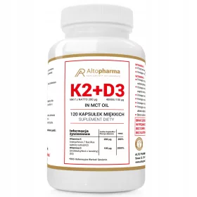   Supliment Altopharma® Vitamina K2 MK-7 și D3 în Ulei MCT, 120 Capsule
