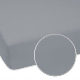 Cearșaf din bumbac gri cu bandă elastică, 90x180 cm