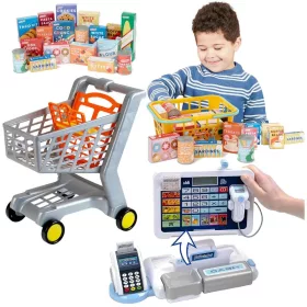   Set Toy Shopping: Casa de marcat cu terminal si scanner + cos cu accesorii si cos de cumparaturi pentru copii AGD 3+