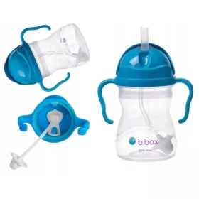 Sticla B.Box cu paie, 240 ml, albastru cobalt