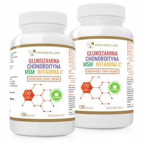   Glucosamina, Condroitina, MSM și Vitamina C de la Progress Labs - 240 capsule
