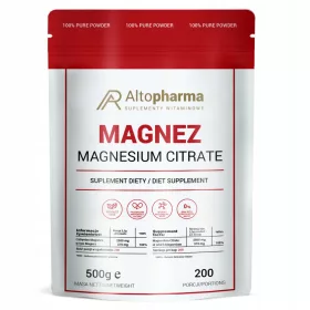   AltoPharma® Pudră Pura de Magneziu de Calitate Premium, 500g - 200 Porții
