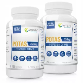   Citrat de Potasiu 350mg de la WISH Pharmaceutical - Supliment Alimentar pentru Vegani