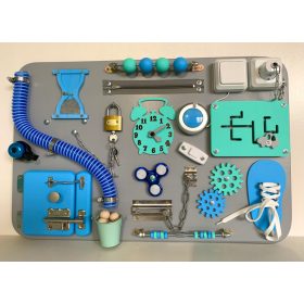  Tabla de manipulare busyboard albastru-gri-verde 40x60 cm