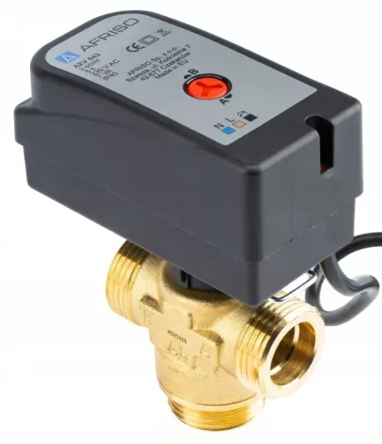 Supapă de zonă cu trei căi Afriso AZV 643 DN20 G1″, Kvs 8 m³/h