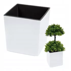    Ghiveci Grando 40 cm x 40 x 40 cm, diametru 40 cm, plastic alb