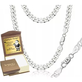   Lanț cu diamante argint pentru bărbați 6,50 mm pr 925 Gravura gratuită