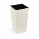  Ghiveci lamela 30 cm x 30 x 57 cm diametru 30 cm plastic nuante de maro si bej