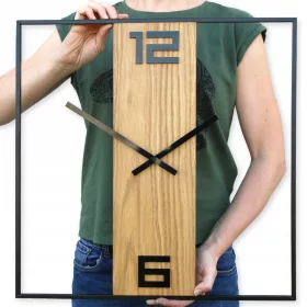  Ceas de perete ModernClock, negru, nuante de maro, 49cm