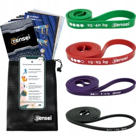  Set benzi de rezistenta sensei Power Bands 1-40 kg 4 buc.