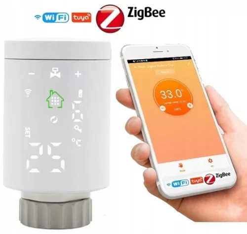 Cap termostatic Tuya TER1 ZigBee cu trei adaptoare