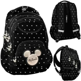  OUTLET BeUniq Paso – Rucsac școlar Minnie Mouse cu mai multe compartimente, lipsește pandantivul de pe tragătorul de fermoar