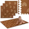 Humbi Covoraș de spumă Puzzle de spumă 9 buc model maro deschis 180 x 180 x 1 cm