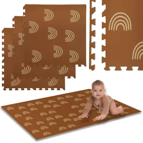 Humbi Covoraș de spumă Puzzle de spumă 9 buc model maro deschis 180 x 180 x 1 cm