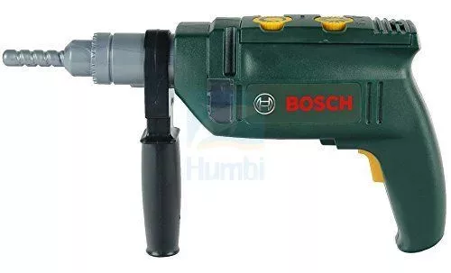 Burghiu cu ciocan Bosch pentru copii cu gaurire sonora si rotativa + casca galbena Klein