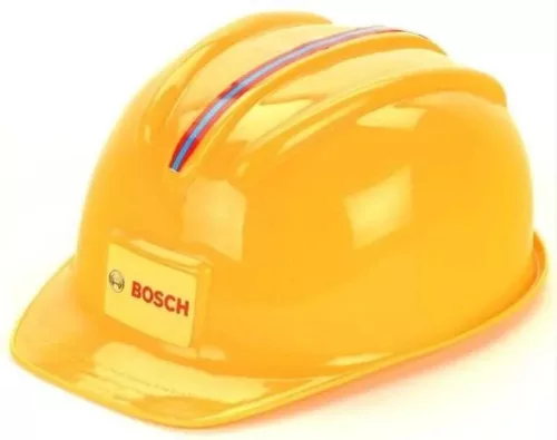 Burghiu cu ciocan Bosch pentru copii cu gaurire sonora si rotativa + casca galbena Klein