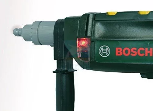 Burghiu cu ciocan Bosch pentru copii cu gaurire sonora si rotativa + casca galbena Klein