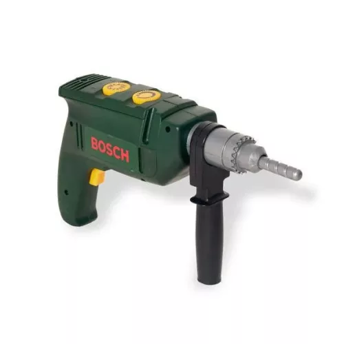 Burghiu cu ciocan Bosch pentru copii cu gaurire sonora si rotativa + casca galbena Klein