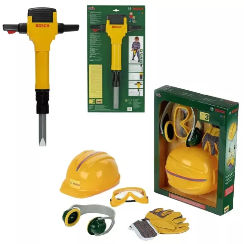 Ciocan pneumatic de jucărie și accesorii cu cască Bosch