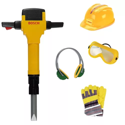 Ciocan pneumatic de jucărie și accesorii cu cască Bosch