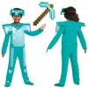 Set costum Minecraft, deghizare, costum de carnaval armura diamant 109-126 cm (4-6 ani) + kg armă Târnăcop 41 cm