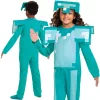 Set costum Minecraft, deghizare, costum de carnaval armura diamant 127-136 cm (7-8 ani) + kg armă Târnăcop 41 cm