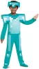 Set costum Minecraft, deghizare, costum de carnaval armura diamant 127-136 cm (7-8 ani) + kg armă Târnăcop 41 cm