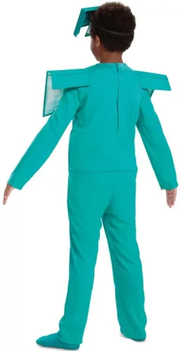 Set costum Minecraft, deghizare, costum de carnaval armura diamant 127-136 cm (7-8 ani) + kg armă Târnăcop 41 cm