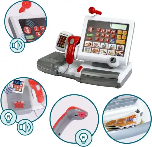 Casa de marcat electronica + cos de cumparaturi jucarii cu accesorii pentru copii Electrocasnice 3+
