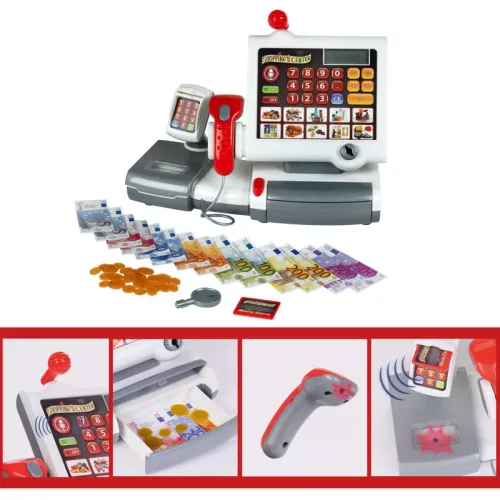 Casa de marcat electronica + cos de cumparaturi jucarii cu accesorii pentru copii Electrocasnice 3+